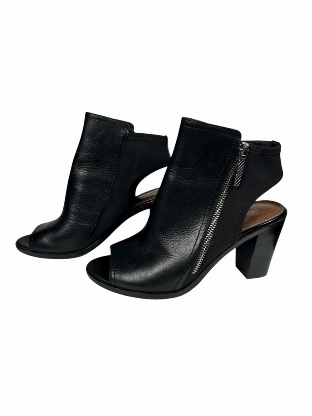 Donald J Pliner Kaden Women's Size 7 Black Leather Open Toe Zip Bootie